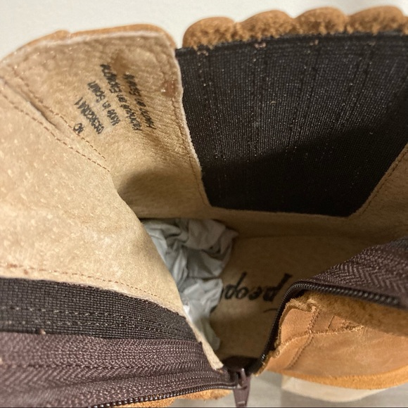 Free People James Chelsea Boot Tan Leather Platform Boots Pull On Style - Picture 10 of 15